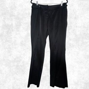 Tracy Evans Black Satin Dress Pants Women’s 11 Flared Trousers Y2K Goth Glam